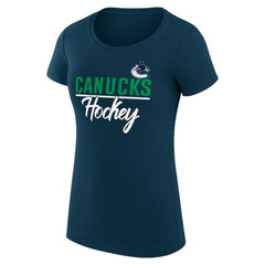 Vancouver Canucks G-III 4Her by Carl Banks Women's Super-Slim Fit Lightweight Team Sport T-Shirt - Navy T-shirts