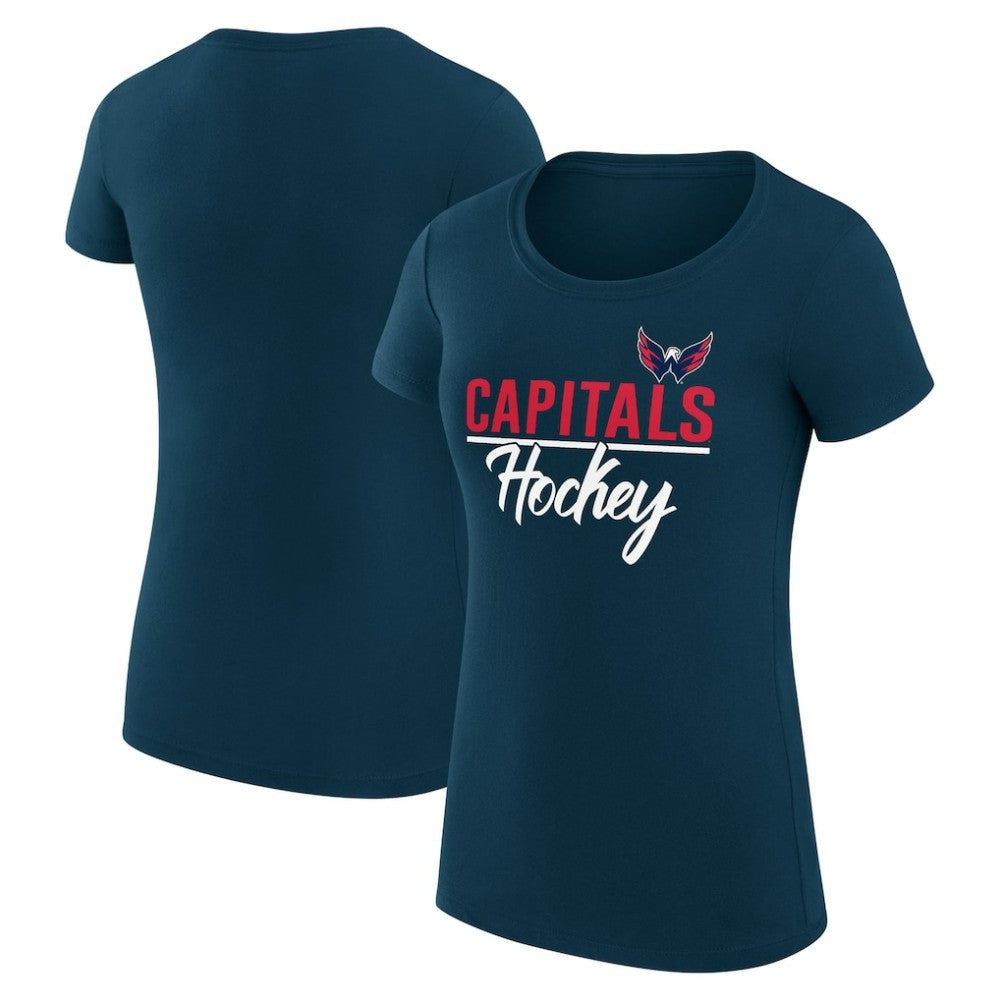 Washington Capitals G-III 4Her by Carl Banks Women's Super-Slim Fit Lightweight Team Sport T-Shirt - Navy T-shirts