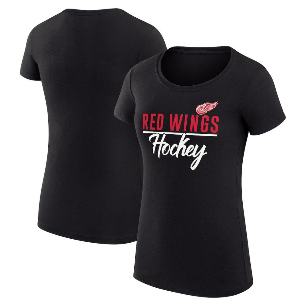 Detroit Red Wings G-III 4Her by Carl Banks Women's Super-Slim Fit Lightweight Team Sport T-Shirt - Black T-shirts