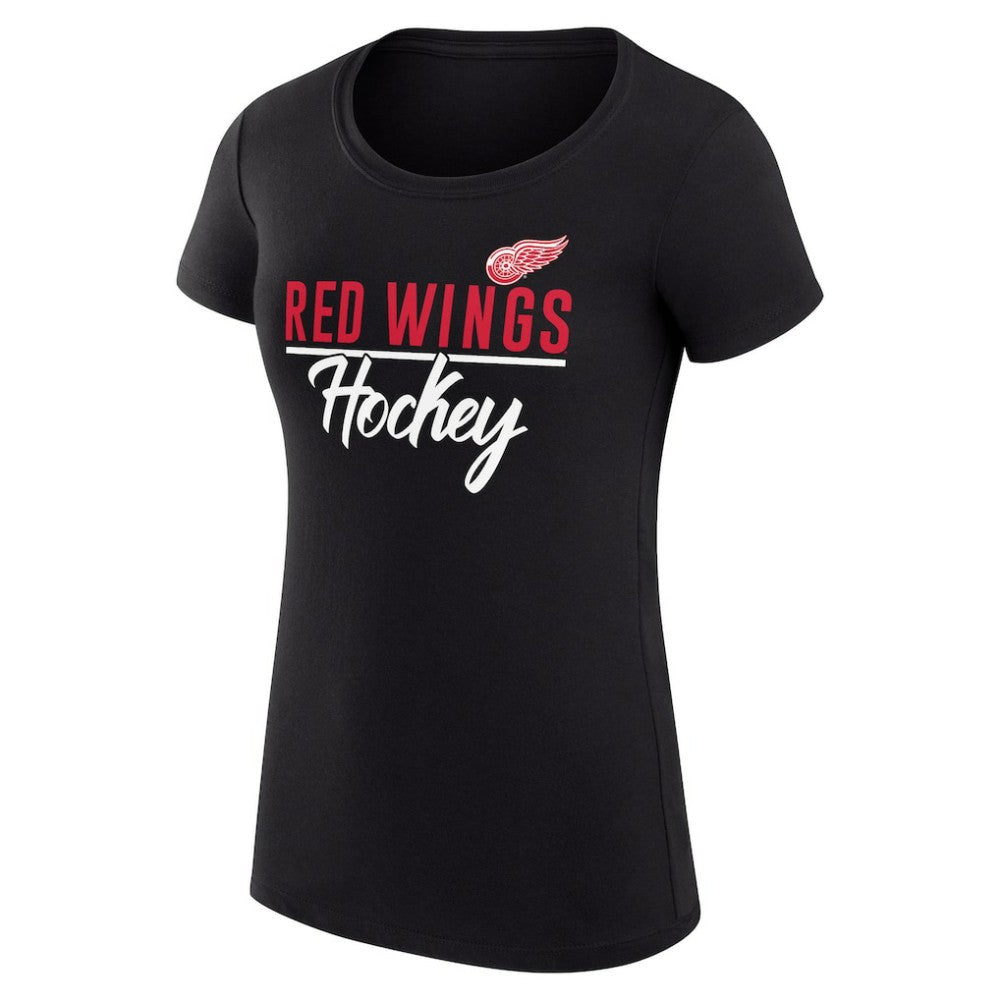 Detroit Red Wings G-III 4Her by Carl Banks Women's Super-Slim Fit Lightweight Team Sport T-Shirt - Black T-shirts