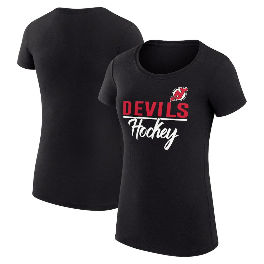 New Jersey Devils G-III 4Her by Carl Banks Women's Super-Slim Fit Lightweight Team Sport T-Shirt - Black T-shirts