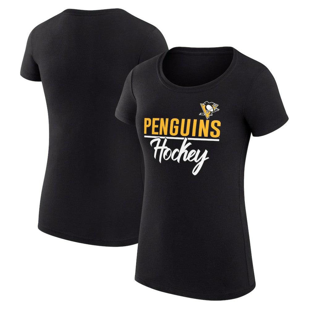 Pittsburgh Penguins G-III 4Her by Carl Banks Women's Super-Slim Fit Lightweight Team Sport T-Shirt - Black T-shirts