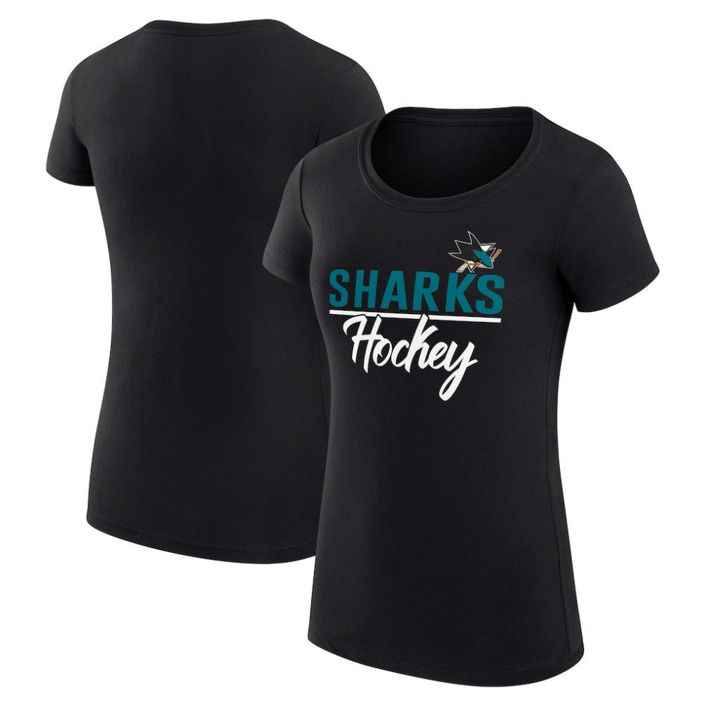 San Jose Sharks G-III 4Her by Carl Banks Women's Super-Slim Fit Lightweight Team Sport T-Shirt - Black T-shirts