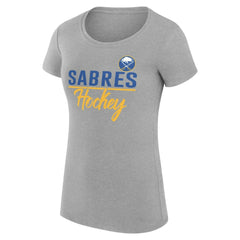 Buffalo Sabres G-III 4Her by Carl Banks Women's Super-Slim Fit Lightweight Team Sport T-Shirt - Gray T-shirts