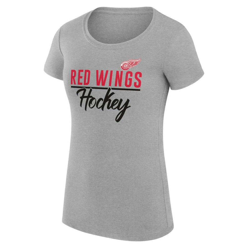Detroit Red Wings G-III 4Her by Carl Banks Women's Super-Slim Fit Lightweight Team Sport T-Shirt - Gray T-shirts