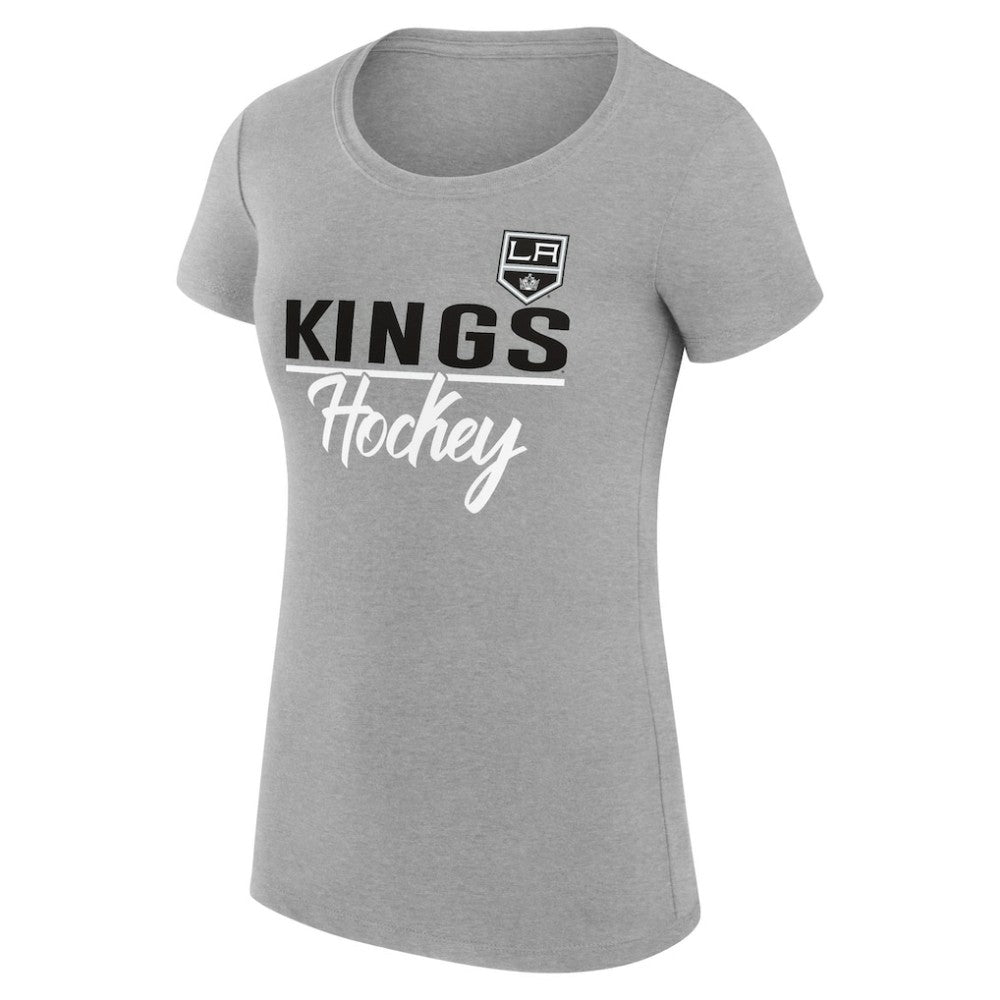 Los Angeles Kings G-III 4Her by Carl Banks Women's Super-Slim Fit Lightweight Team Sport T-Shirt - Gray T-shirts