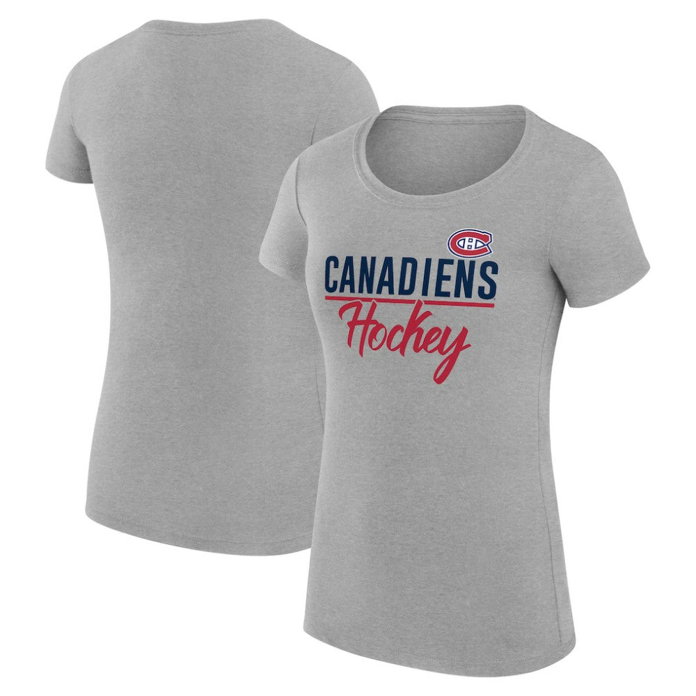Montreal Canadiens G-III 4Her by Carl Banks Women's Super-Slim Fit Lightweight Team Sport T-Shirt - Gray T-shirts