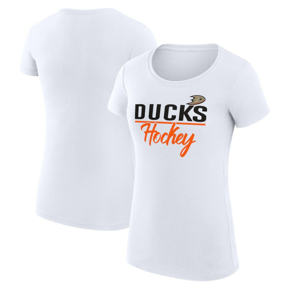 Anaheim Ducks G-III 4Her by Carl Banks Women's Super-Slim Fit Lightweight Team Sport T-Shirt - White T-shirts