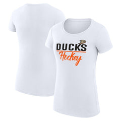 Anaheim Ducks G-III 4Her by Carl Banks Women's Super-Slim Fit Lightweight Team Sport T-Shirt - White T-shirts