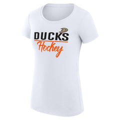 Anaheim Ducks G-III 4Her by Carl Banks Women's Super-Slim Fit Lightweight Team Sport T-Shirt - White T-shirts