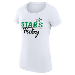 Dallas Stars G-III 4Her by Carl Banks Women's Super-Slim Fit Lightweight Team Sport T-Shirt - White T-shirts