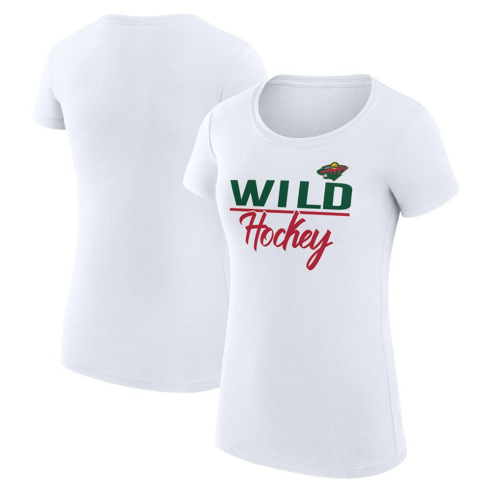 Minnesota Wild G-III 4Her by Carl Banks Women's Super-Slim Fit Lightweight Team Sport T-Shirt - White T-shirts