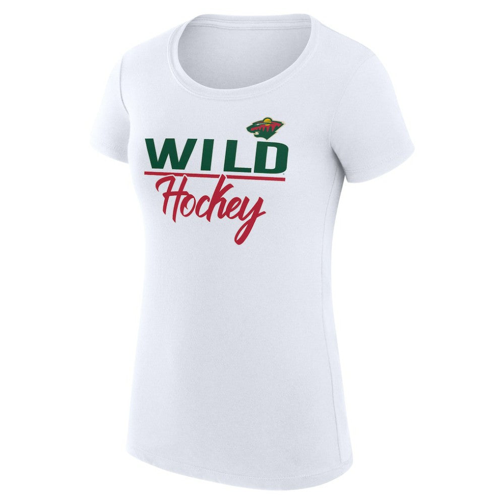 Minnesota Wild G-III 4Her by Carl Banks Women's Super-Slim Fit Lightweight Team Sport T-Shirt - White T-shirts