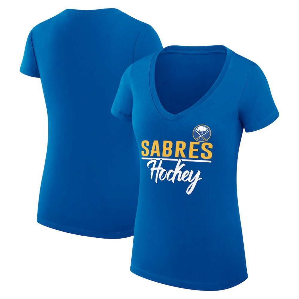 Buffalo Sabres G-III 4Her by Carl Banks Women's Super-Slim Fit Lightweight Team Sport V-Neck T-Shirt - Royal T-shirts