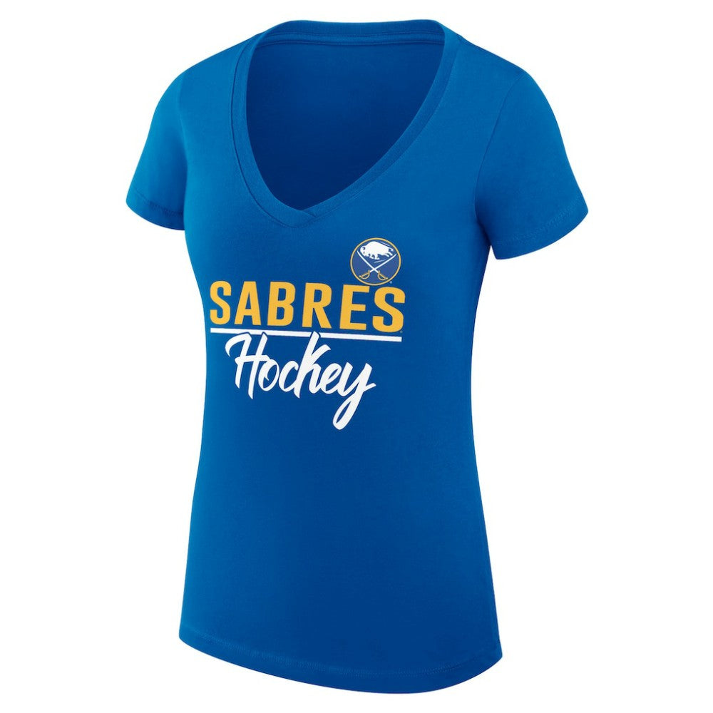 Buffalo Sabres G-III 4Her by Carl Banks Women's Super-Slim Fit Lightweight Team Sport V-Neck T-Shirt - Royal T-shirts