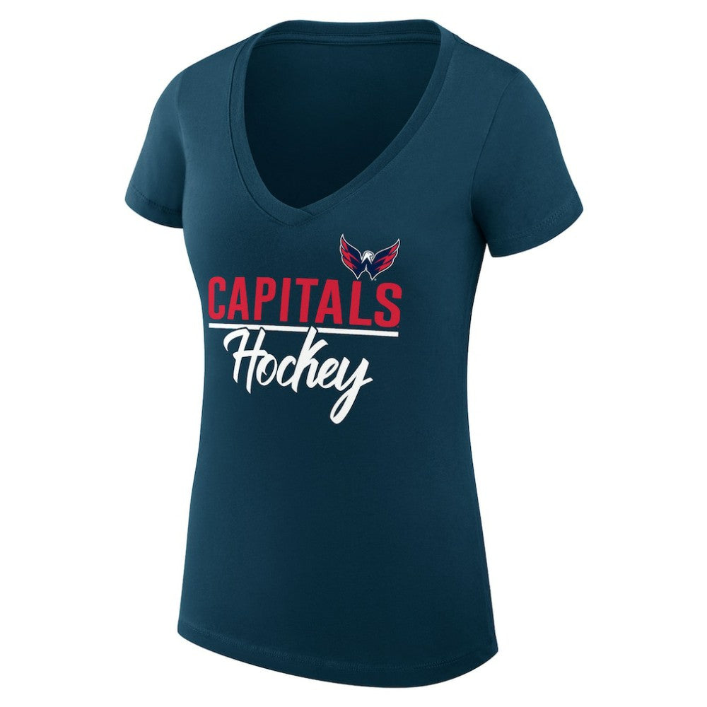 Washington Capitals G-III 4Her by Carl Banks Women's Super-Slim Fit Lightweight Graphic T-Shirt - Navy T-shirts