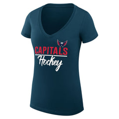 Washington Capitals G-III 4Her by Carl Banks Women's Super-Slim Fit Lightweight Graphic T-Shirt - Navy T-shirts