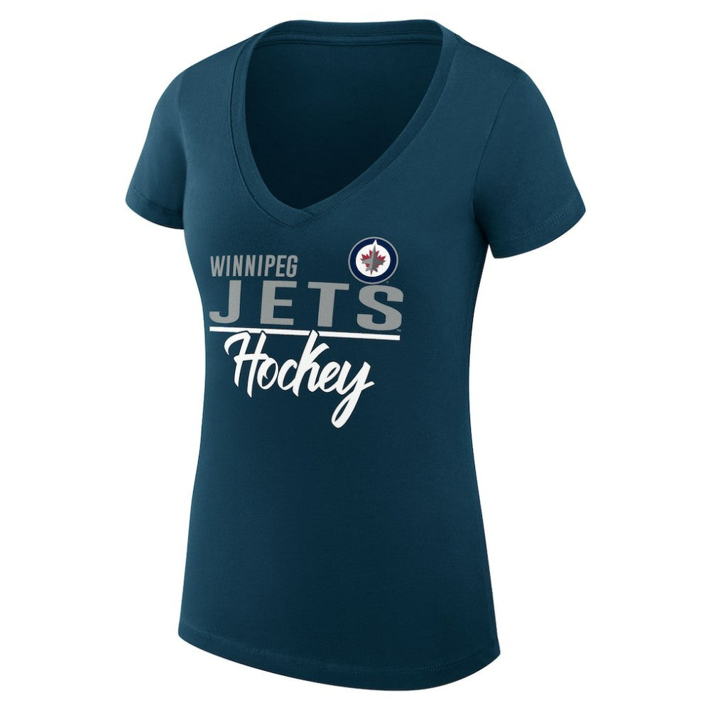 Winnipeg Jets G-III 4Her by Carl Banks Women's Super-Slim Fit Lightweight Graphic T-Shirt - Navy T-shirts