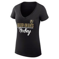Vegas Golden Knights G-III 4Her by Carl Banks Women's Super-Slim Fit Lightweight Graphic V-Neck T-Shirt - Black T-shirts