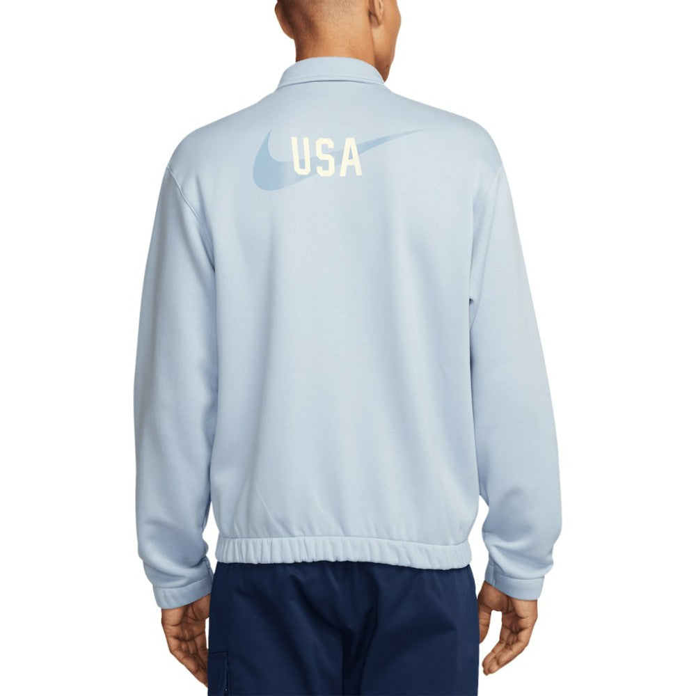 USMNT Club Fleece Harrington Full-Zip Jacket - Light Blue for sale