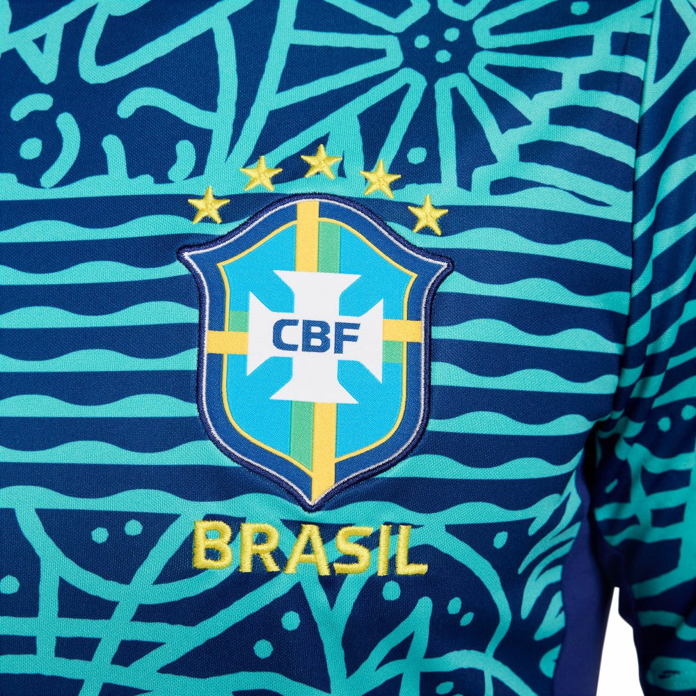 Brazil National Team 2024 Academy Pro Pre-Match Top - Blue for sale