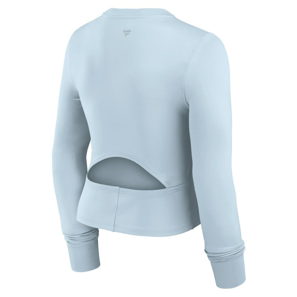 Chicago Cubs Women's Studio Fitted Long Sleeve Gym Top  Light Blue