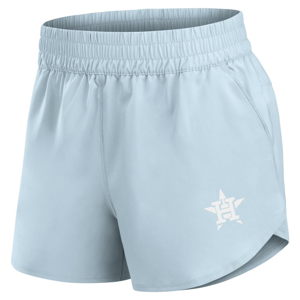 Houston Astros Women's Studio Woven Vibe Shorts Light Blue