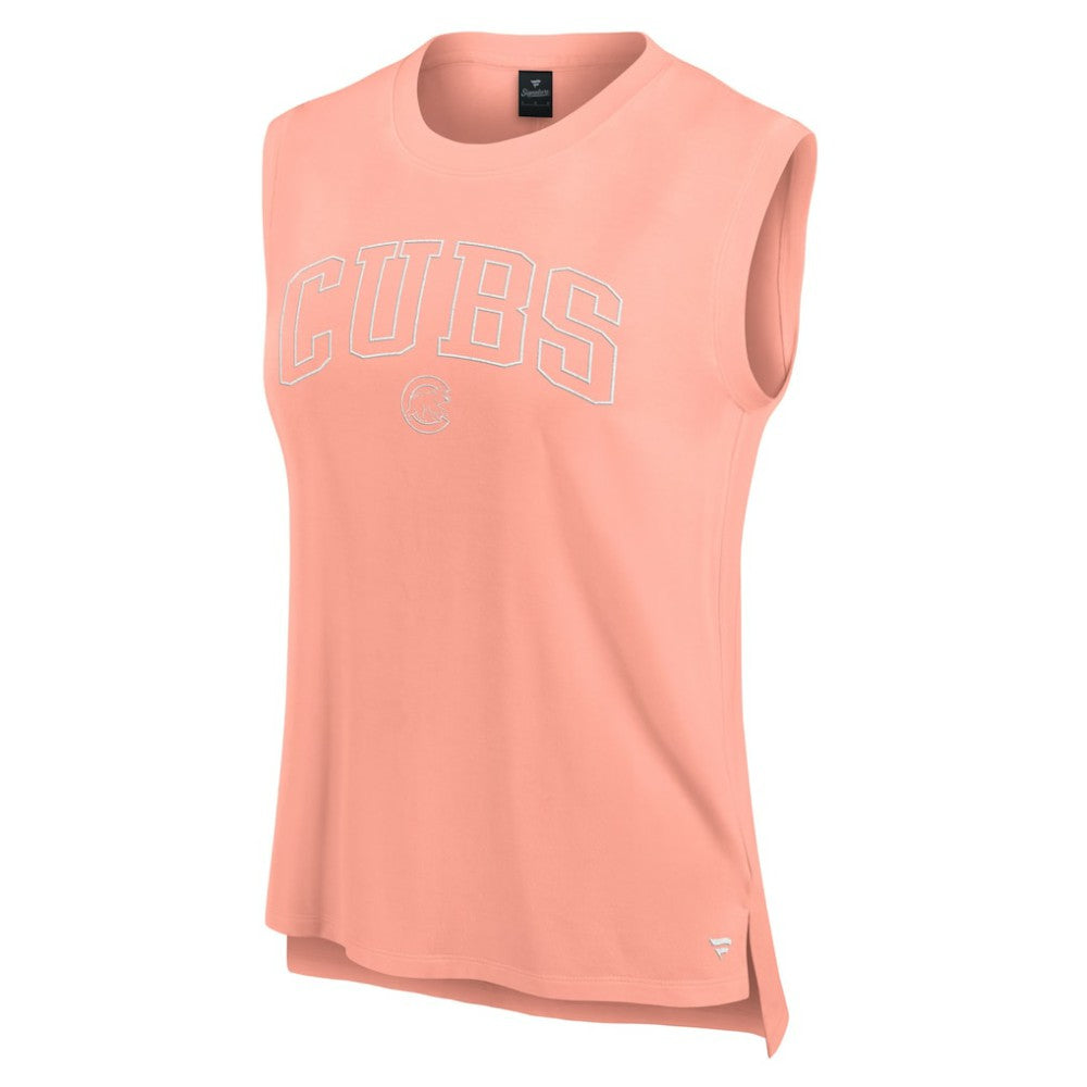 Chicago Cubs Women's Studio Gym Tank Top Coral