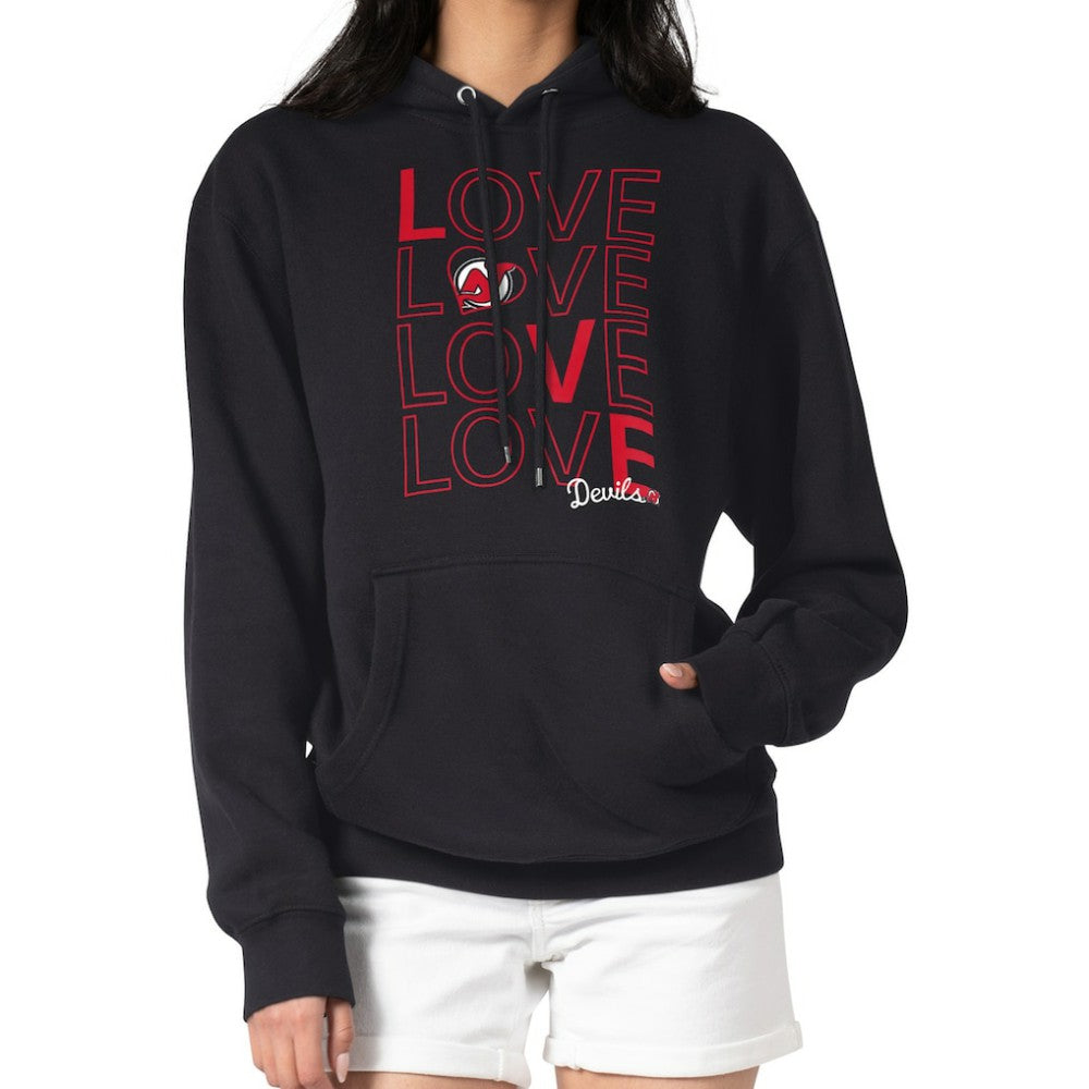 New Jersey Devils G-III 4Her by Carl Banks Women's Hockey Love Fleece Pullover Hoodie - Black Jerseys