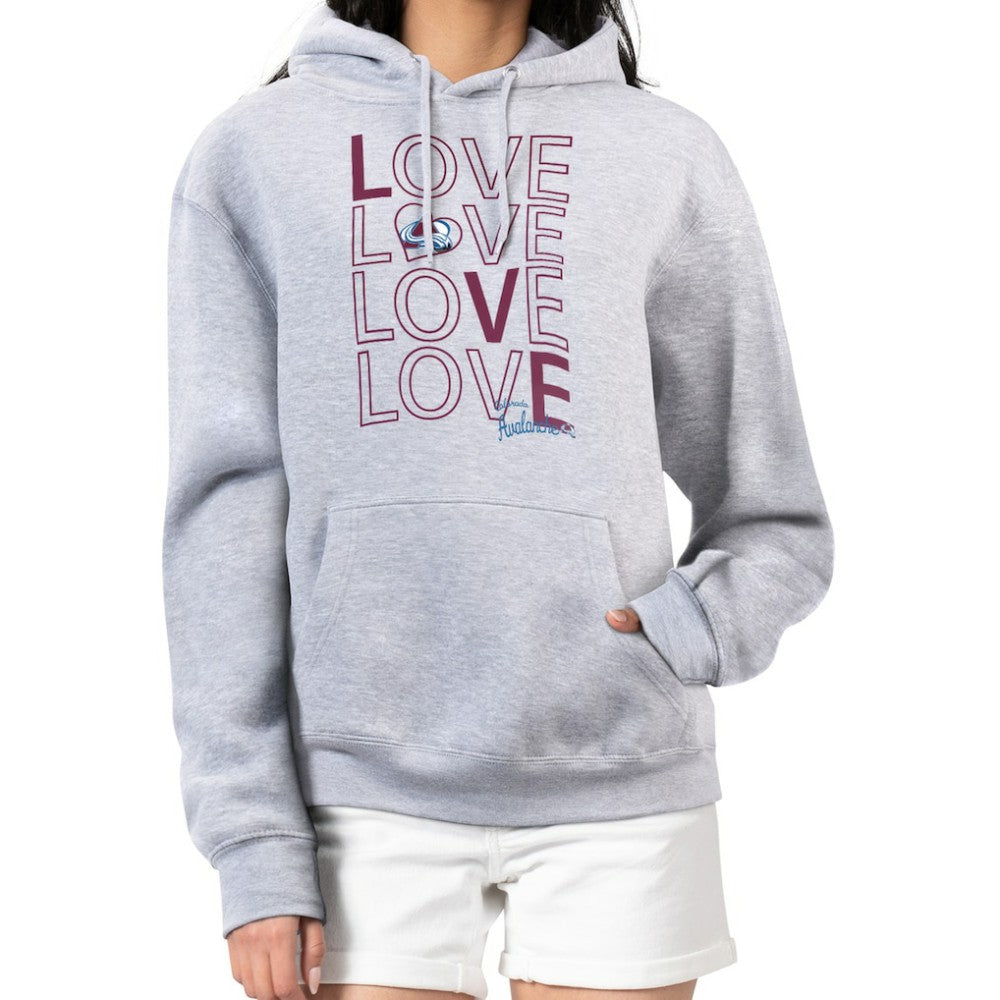 Colorado Avalanche G-III 4Her by Carl Banks Women's Hockey Love Fleece Pullover Hoodie - Gray Hoodies