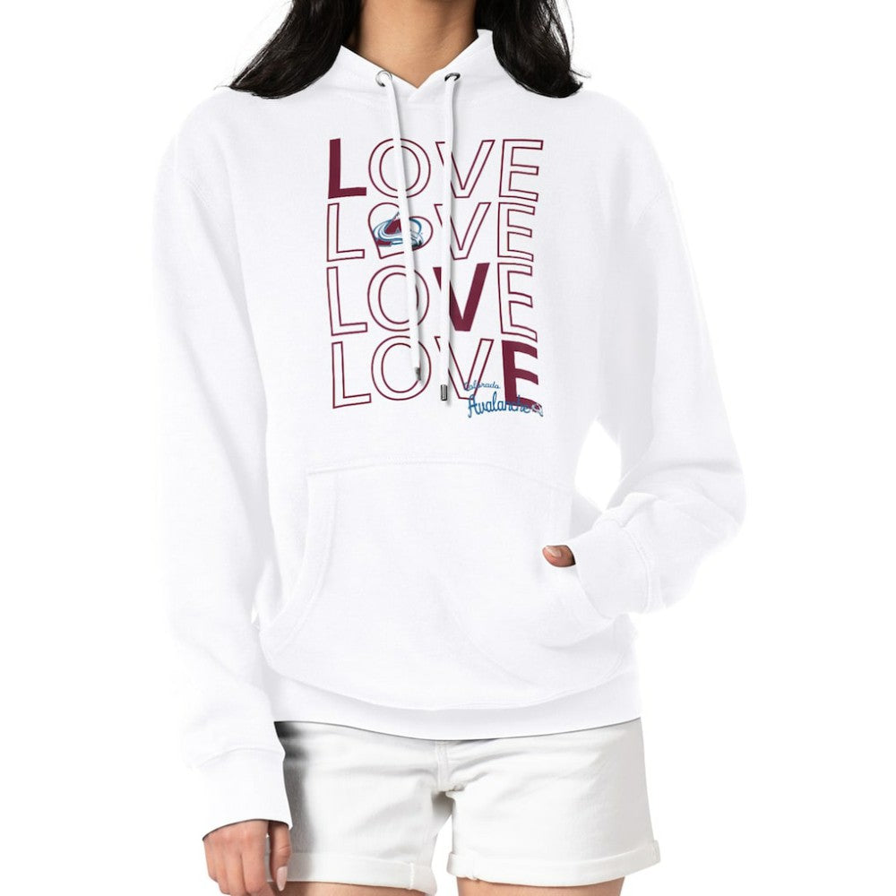 Colorado Avalanche G-III 4Her by Carl Banks Women's Hockey Love Fleece Pullover Hoodie - White Hoodies