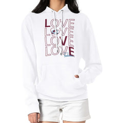 Colorado Avalanche G-III 4Her by Carl Banks Women's Hockey Love Fleece Pullover Hoodie - White Hoodies