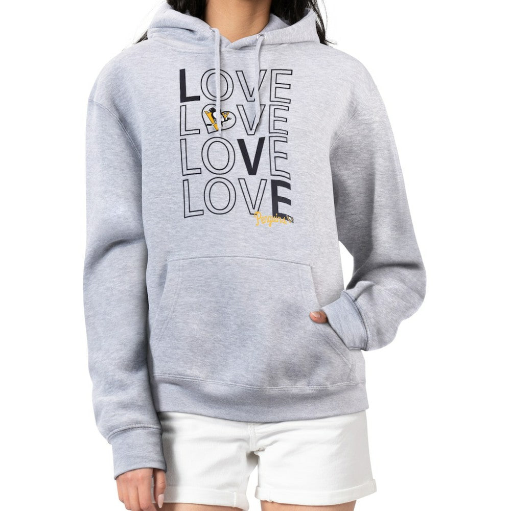 Pittsburgh Penguins G-III 4Her by Carl Banks Women's Hockey Love Fleece Pullover Hoodie - Gray Hoodies