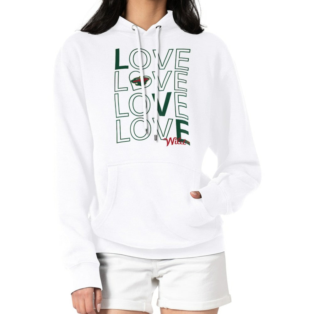 Minnesota Wild G-III 4Her by Carl Banks Women's Hockey Love Fleece Pullover Hoodie - White Hoodies