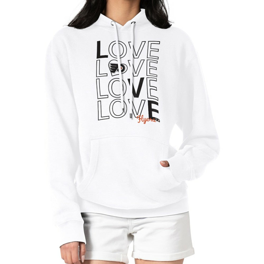 Philadelphia Flyers G-III 4Her by Carl Banks Women's Hockey Love Fleece Pullover Hoodie - White Hoodies