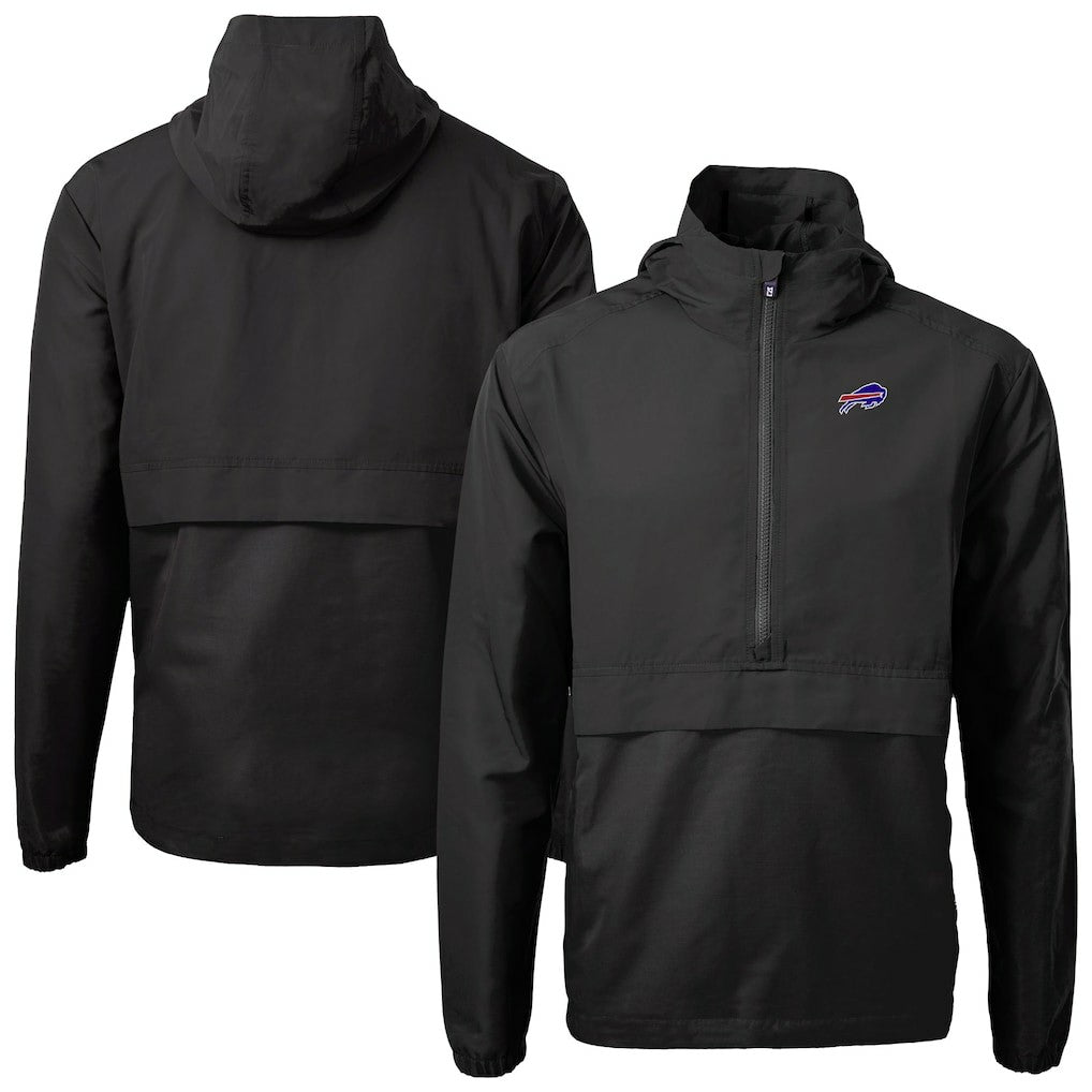 Buffalo Bills Cutter & Buck Charter Eco Recycled Anorak Half-Zip Jacket - Black on sale