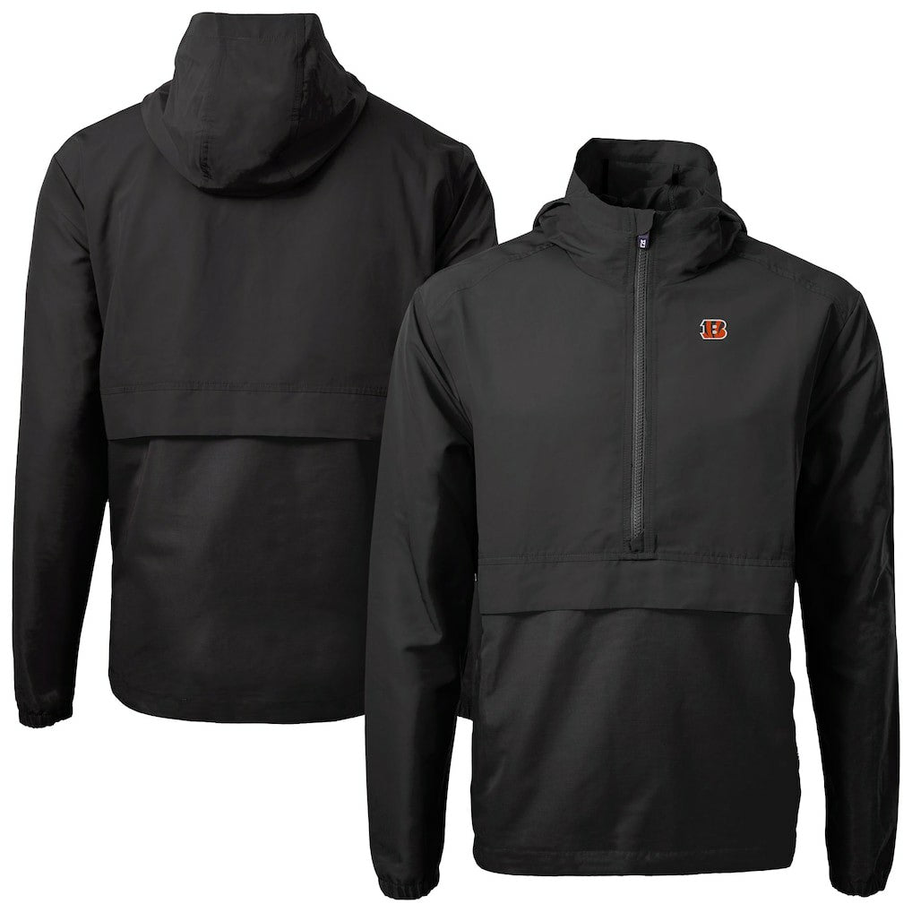 Cincinnati Bengals Cutter & Buck Charter Eco Recycled Anorak Half-Zip Jacket - Black online