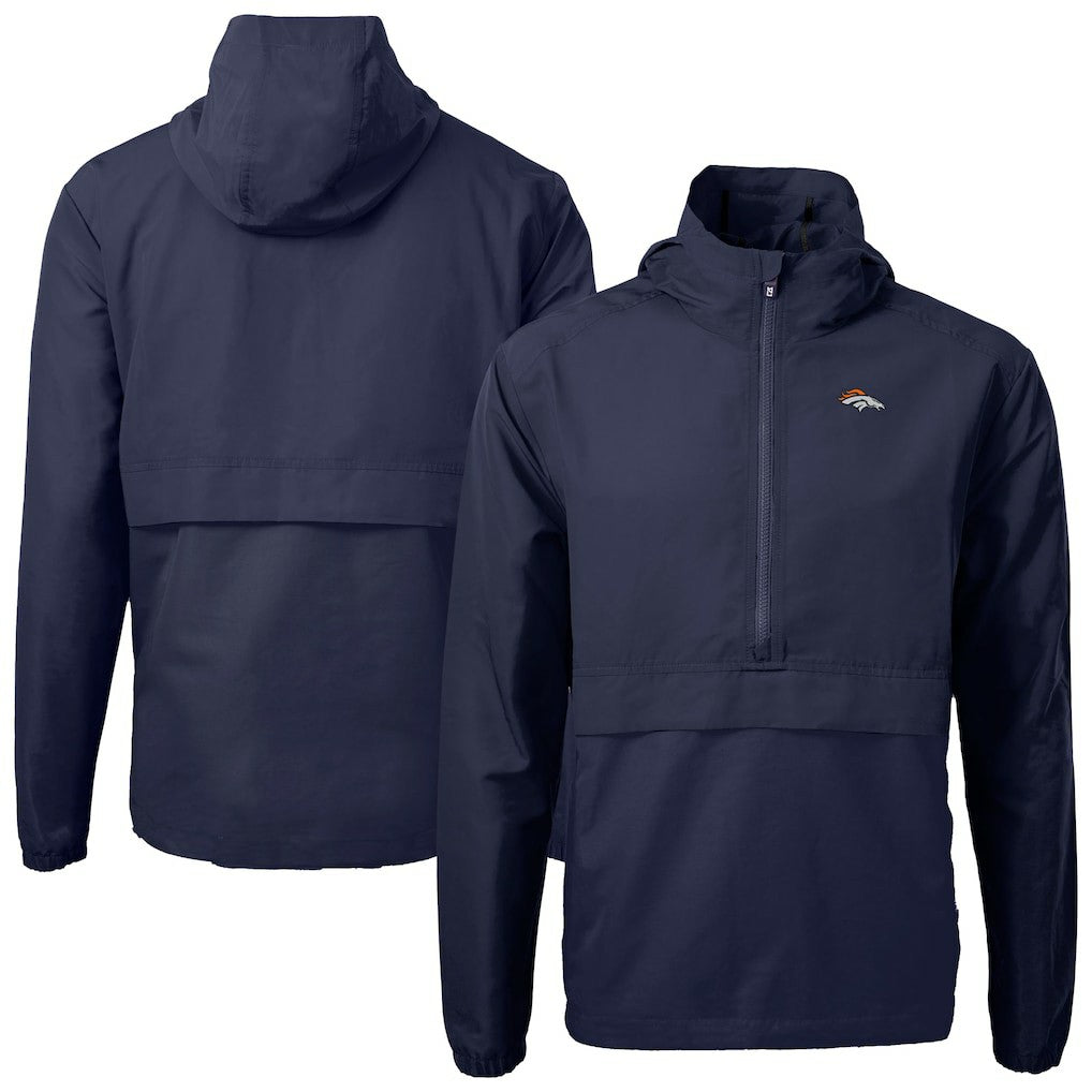 Denver Broncos Cutter & Buck Charter Eco Recycled Anorak Half-Zip Jacket - Blue cheap