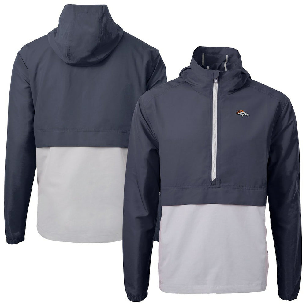 Denver Broncos Cutter & Buck Charter Eco Recycled Anorak Half-Zip Jacket - Blue cheap
