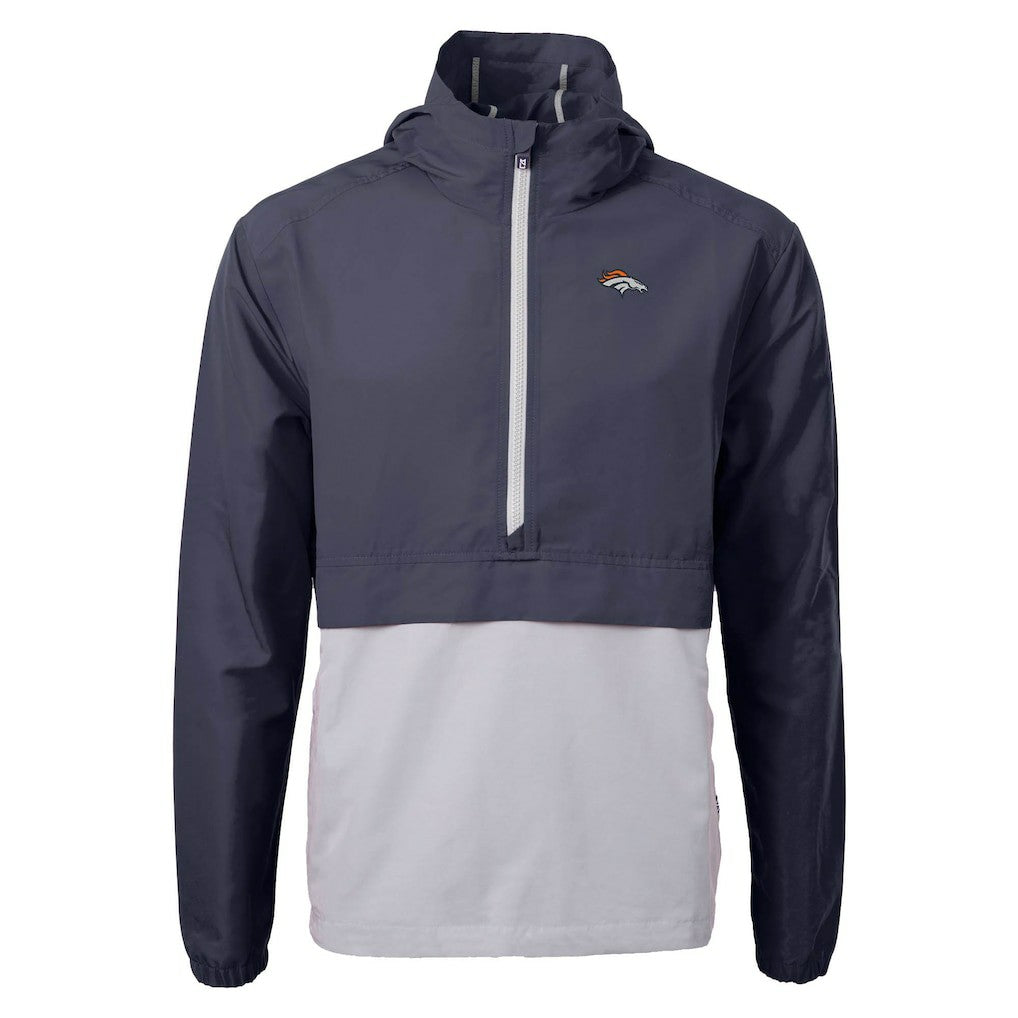 Denver Broncos Cutter & Buck Charter Eco Recycled Anorak Half-Zip Jacket - Blue cheap