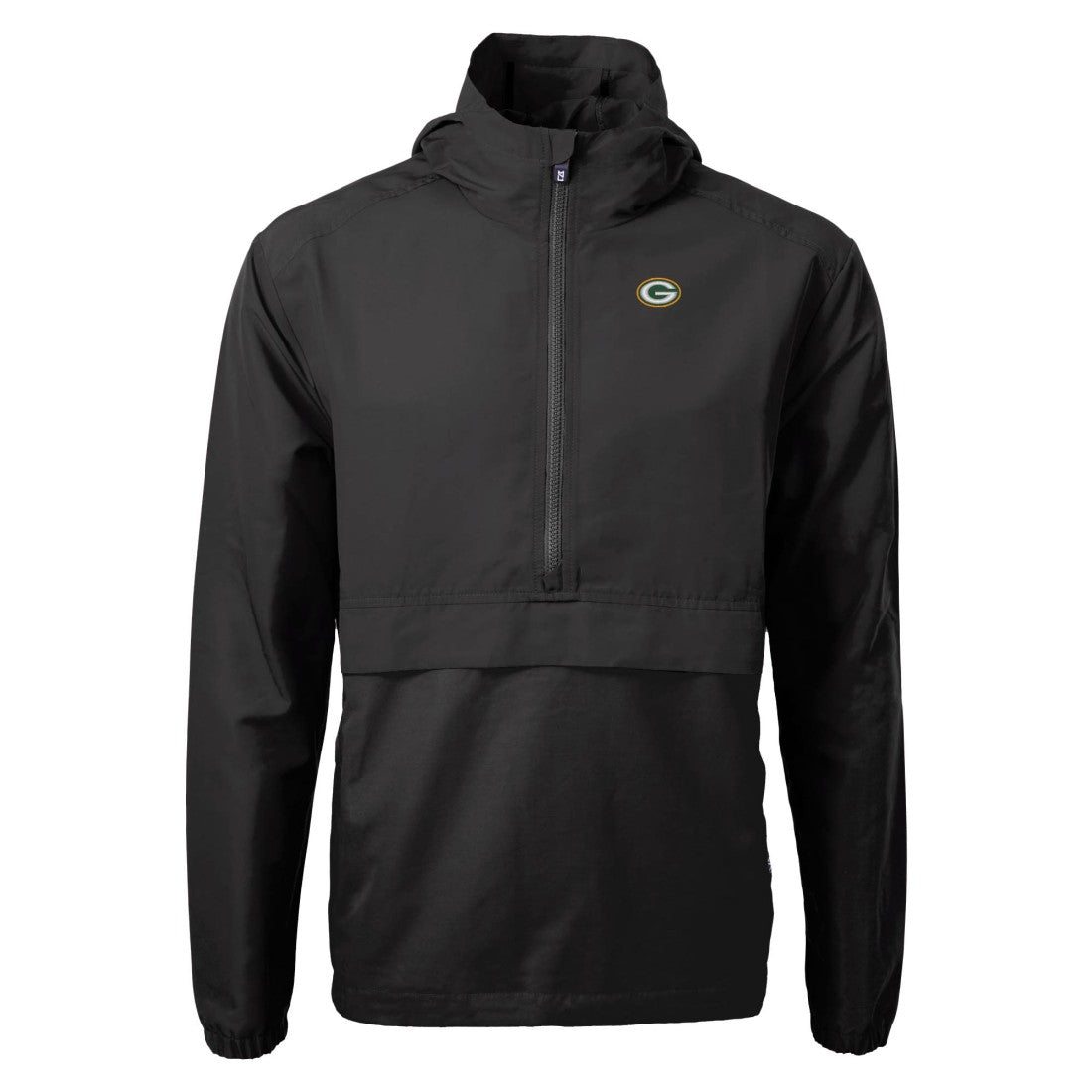 Green Bay Packers Cutter & Buck Charter Eco Recycled Anorak Half-Zip Jacket - Black outlet