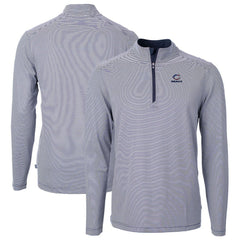 Chicago Bears Cutter & Buck Virtue Eco Pique Micro Stripe Recycled Quarter-Zip Pullover Top - Navy/White discount