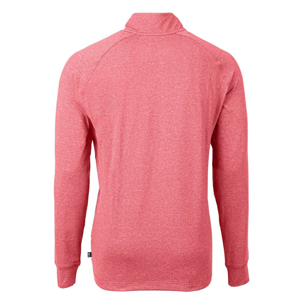 Atlanta Falcons Cutter & Buck Adapt Eco Knit Quarter-Zip Pullover Top - Heather Red cheap