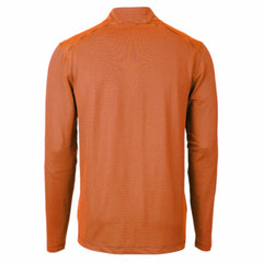 Denver Broncos Cutter & Buck Virtue Eco Pique Micro Stripe Recycled Quarter-Zip Pullover Top - Orange/Navy sale