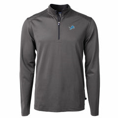 Detroit Lions Cutter & Buck Virtue Eco Pique Micro Stripe Recycled Quarter-Zip Pullover Top - Black/Gray sale