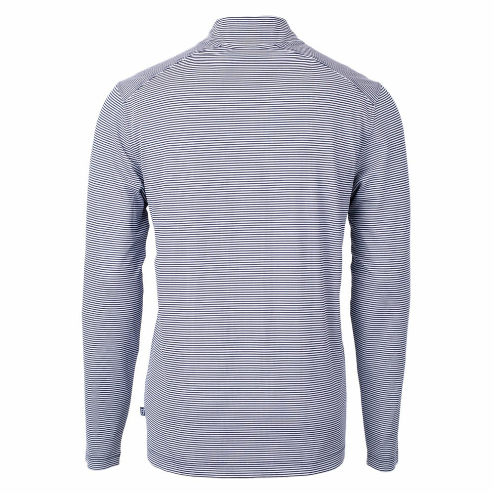 Detroit Lions Cutter & Buck Virtue Eco Pique Micro Stripe Recycled Quarter-Zip Pullover Top - Navy/White discount