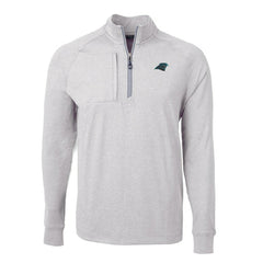 Carolina Panthers Cutter & Buck Adapt Eco Knit Quarter-Zip Pullover Top - Heather Gray outlet