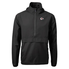 Kansas City Chiefs Cutter & Buck Charter Eco Recycled Anorak Half-Zip Jacket - Black on sale