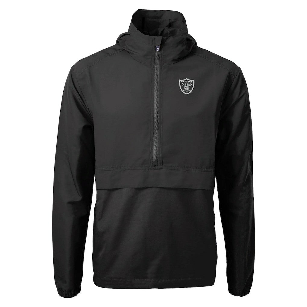 Las Vegas Raiders Cutter & Buck Charter Eco Recycled Anorak Half-Zip Jacket - Black sale