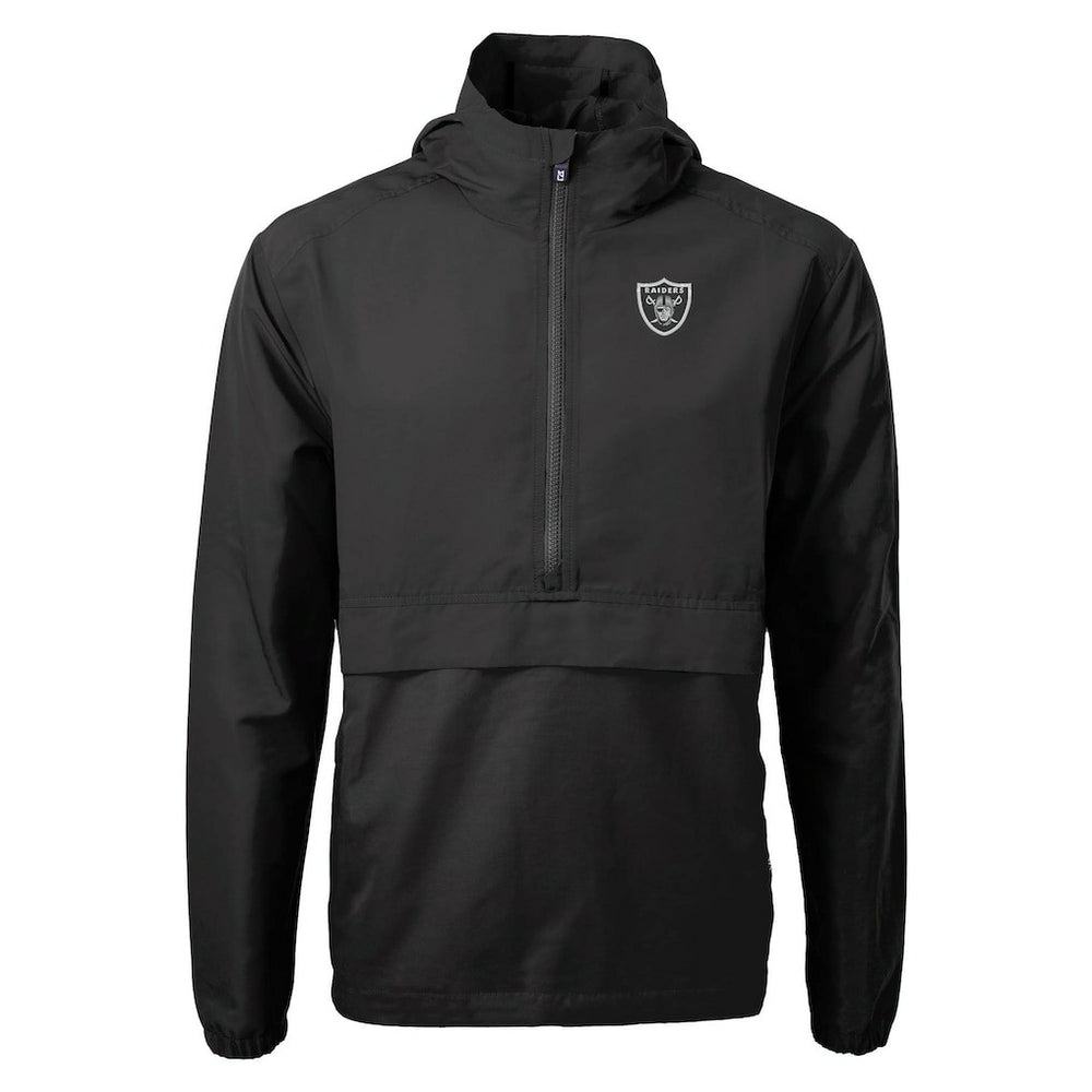 Las Vegas Raiders Cutter & Buck Charter Eco Recycled Anorak Half-Zip Jacket - Black sale